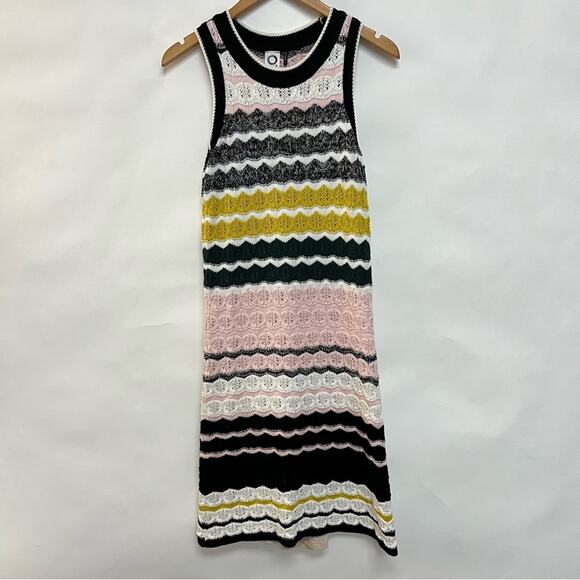 Anthropologie Akemi + Kin Crochet Knit Dress Rainbow Sleeveless Medium $138 - Picture 3 of 8